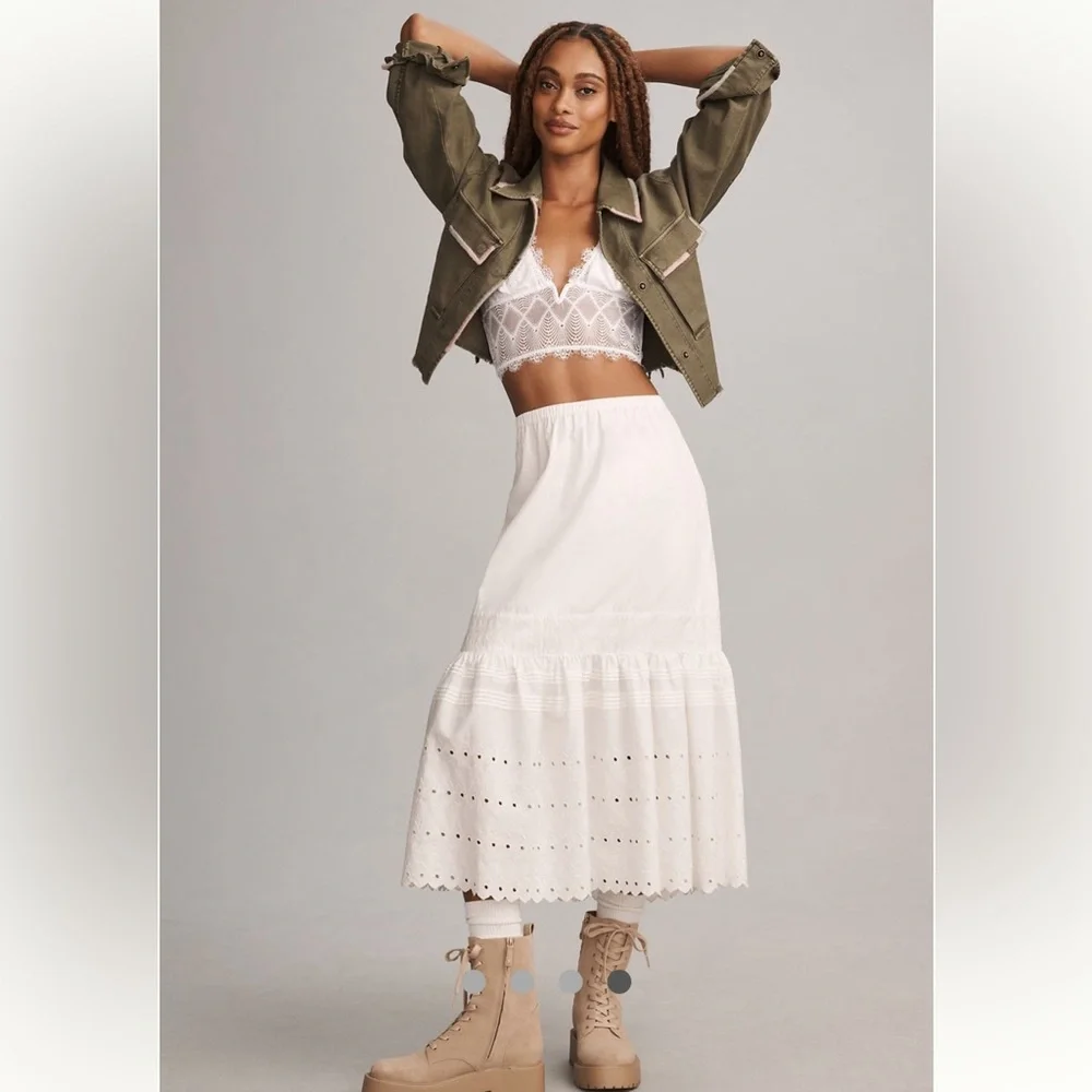 Anthropologie Pilcro Embroidered Cropped Utility Jacket- Sz. L NWT - Picture 3 of 15